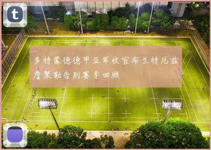 多特蒙德德甲亚军收官布兰特厄兹詹聚勒告别赛季回顾